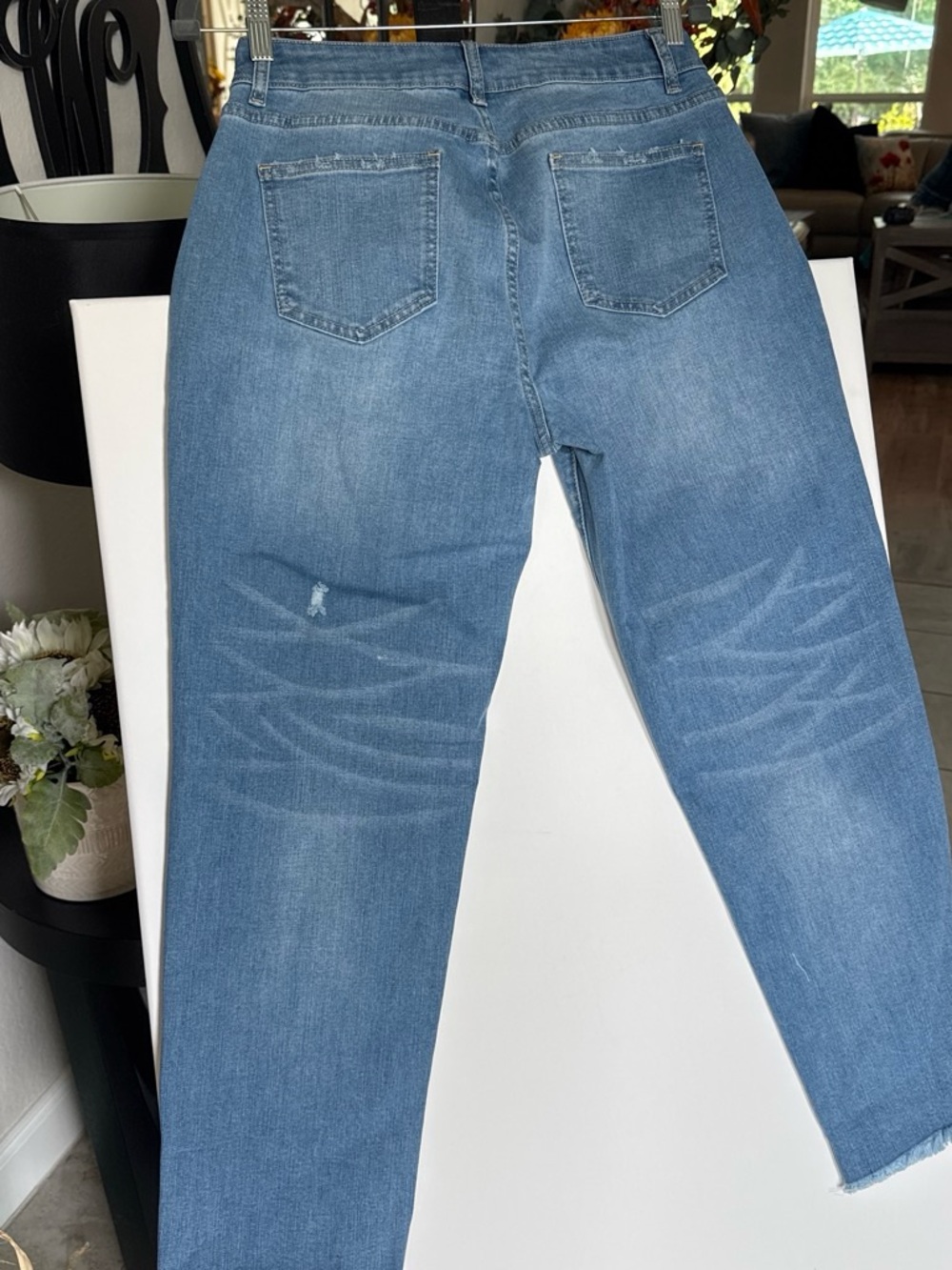 Flamingals Mid-Rise Cropped Jeans in Light Blue - Picture 5 of 5
